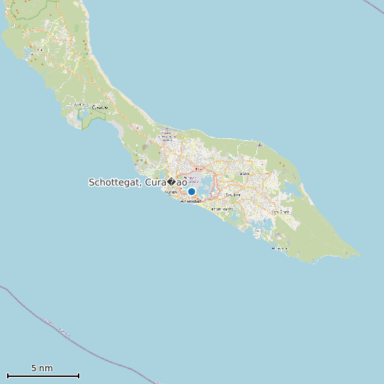 Map of Schottegat, Cura�ao Tide Prediction Station