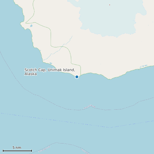 Map of Scotch Cap, Unimak Island, Alaska Tide Prediction Station