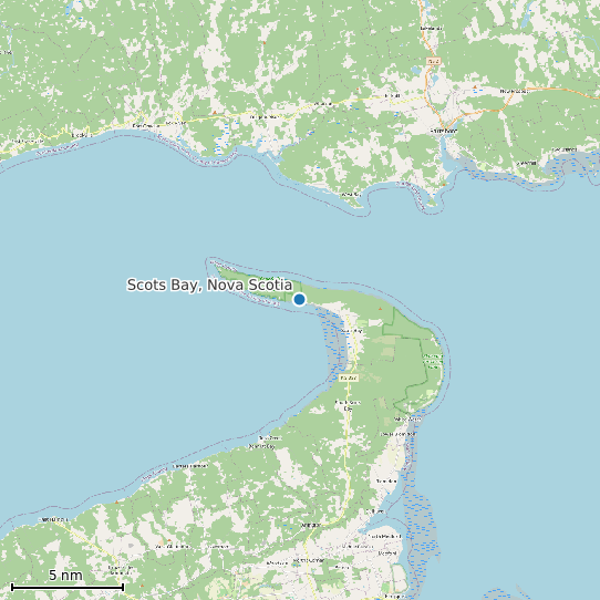 Map of Scots Bay, Nova Scotia Tide Prediction Station