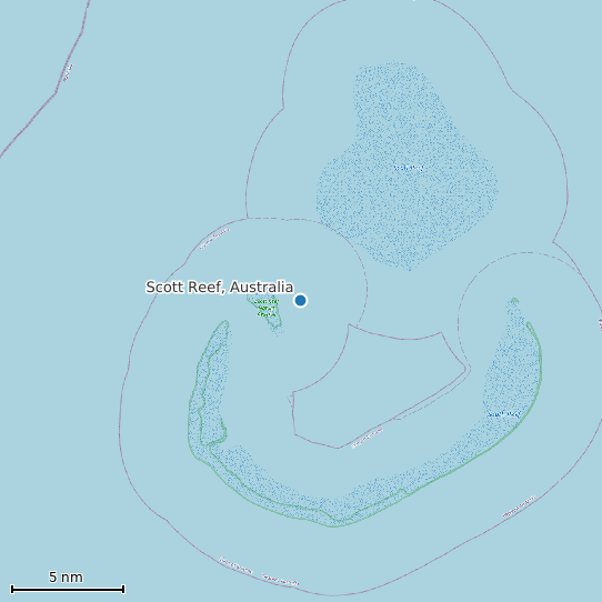 Map of Scott Reef, Australia Tide Prediction Station