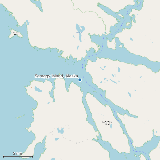 Map of Scraggy Island, Alaska Tide Prediction Station