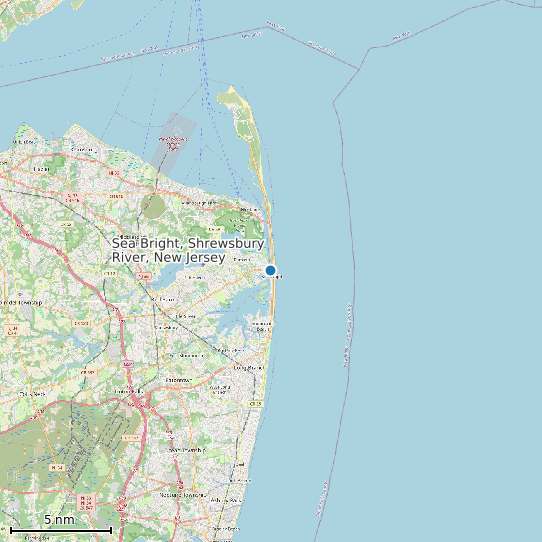 Map of Sea Bright, Shrewsbury River, New Jersey Tide Prediction Station