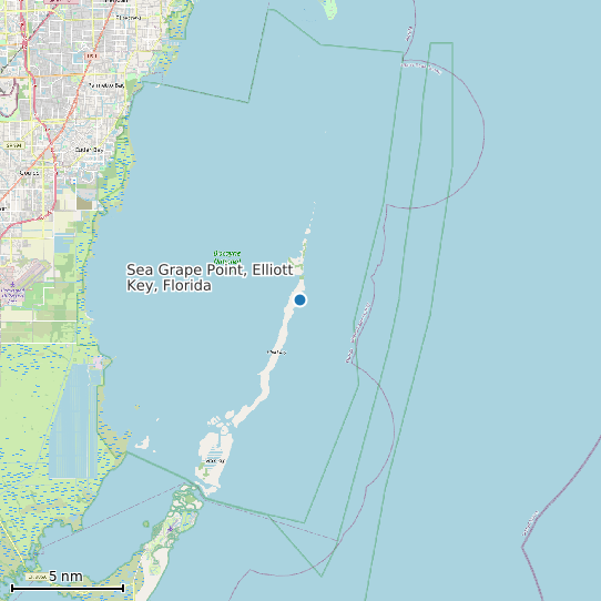 Map of Sea Grape Point, Elliott Key, Florida Tide Prediction Station