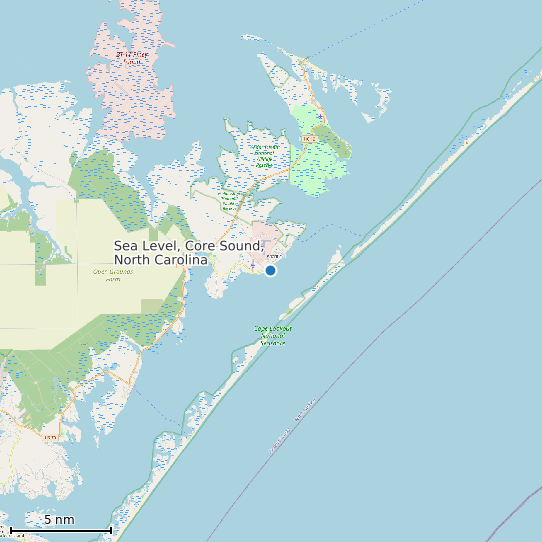 Map of Sea Level, Core Sound, North Carolina Tide Prediction Station