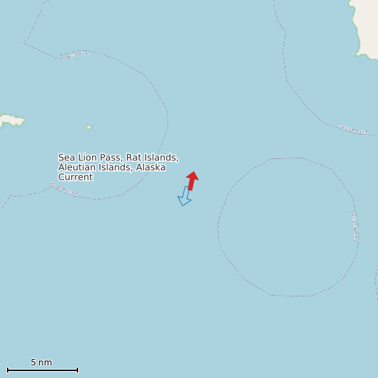 Map of Sea Lion Pass, Rat Islands, Aleutian Islands, Alaska Current Prediction Station