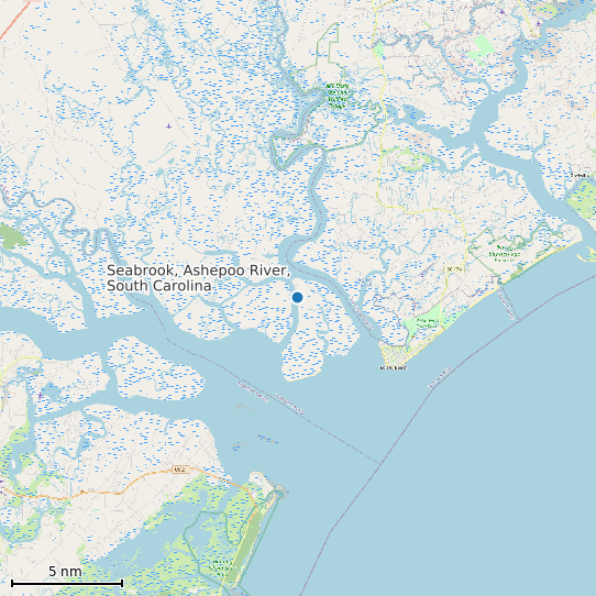 Map of Seabrook, Ashepoo River, South Carolina Tide Prediction Station