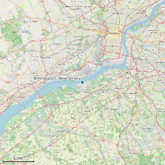 Map of Billingsport, New Jersey Tide Prediction Station