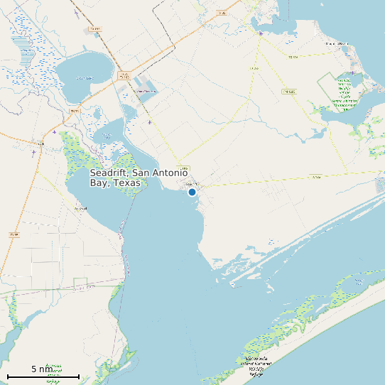 Map of Seadrift, San Antonio Bay, Texas Tide Prediction Station