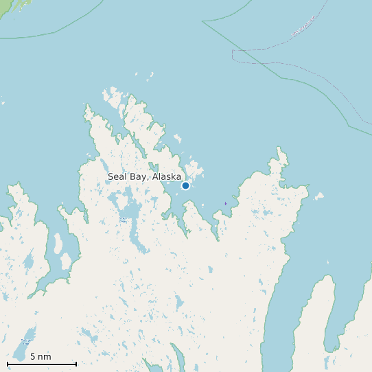 Map of Seal Bay, Alaska Tide Prediction Station