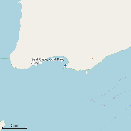 Map of Seal Cape, Coal Bay, Alaska Tide Prediction Station