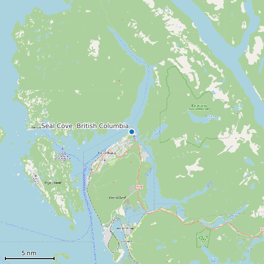 Map of Seal Cove, British Columbia Tide Prediction Station