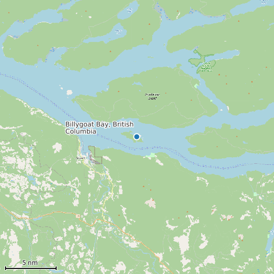 Map of Billygoat Bay, British Columbia Tide Prediction Station