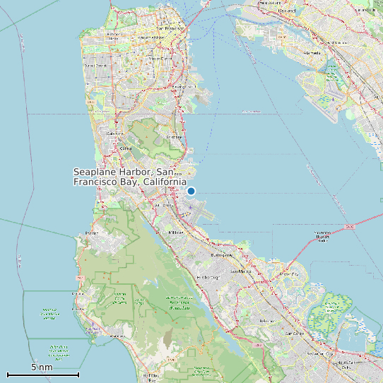 Map of Seaplane Harbor, San Francisco Bay, California Tide Prediction Station