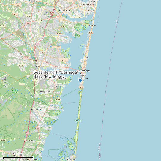 Map of Seaside Park, Barnegat Bay, New Jersey Tide Prediction Station