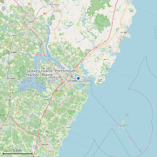 Map of Seavey Island, Portsmouth Harbor, Maine Tide Prediction Station
