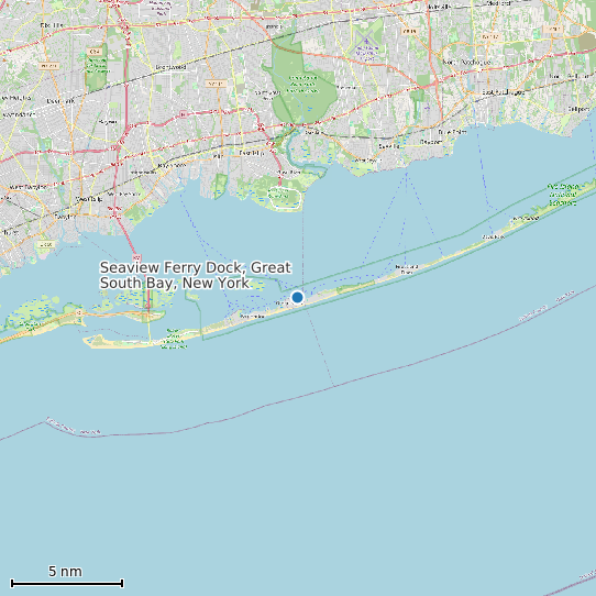 Map of Seaview Ferry Dock, Great South Bay, New York Tide Prediction Station