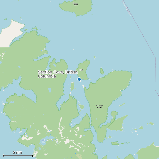 Map of Section Cove, British Columbia Tide Prediction Station