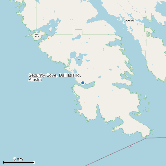 Map of Security Cove, Dall Island, Alaska Tide Prediction Station