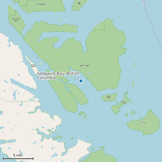 Map of Sedgwick Bay, British Columbia Tide Prediction Station