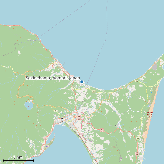 Map of Sekinehama, Aomori, Japan Tide Prediction Station