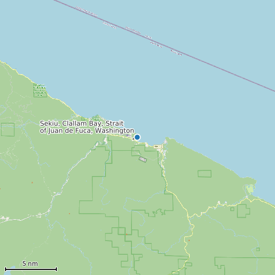 Map of Sekiu, Clallam Bay, Strait of Juan de Fuca, Washington Tide Prediction Station