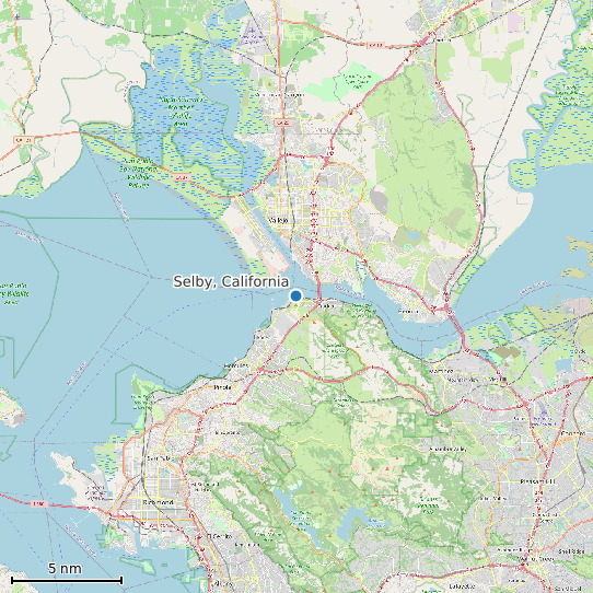 Map of Selby, California Tide Prediction Station