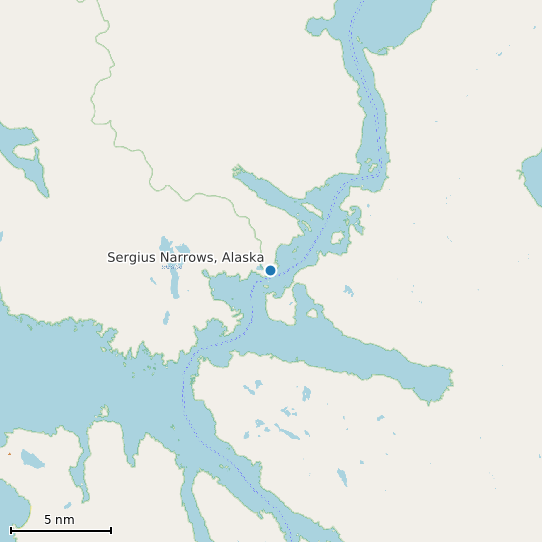 Map of Sergius Narrows, Alaska Tide Prediction Station