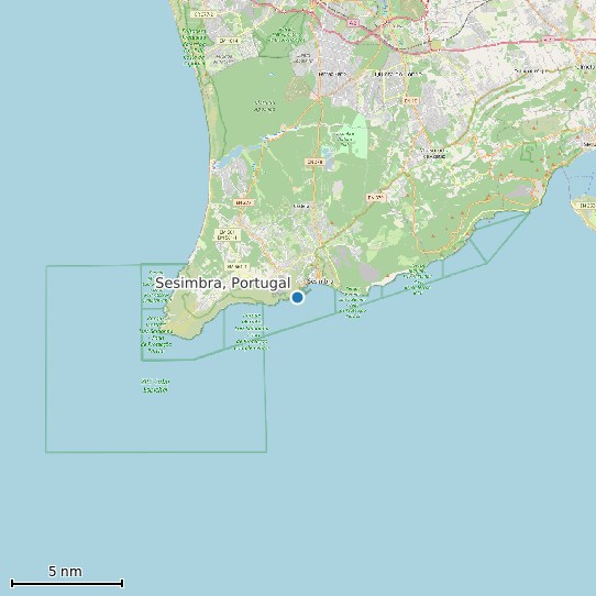 Map of Sesimbra, Portugal Tide Prediction Station