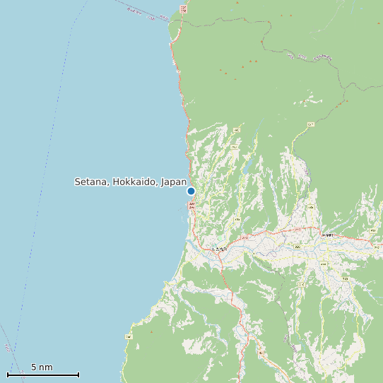 Map of Setana, Hokkaido, Japan Tide Prediction Station