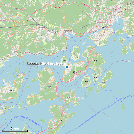 Map of Setoda, Hirosima, Japan Tide Prediction Station