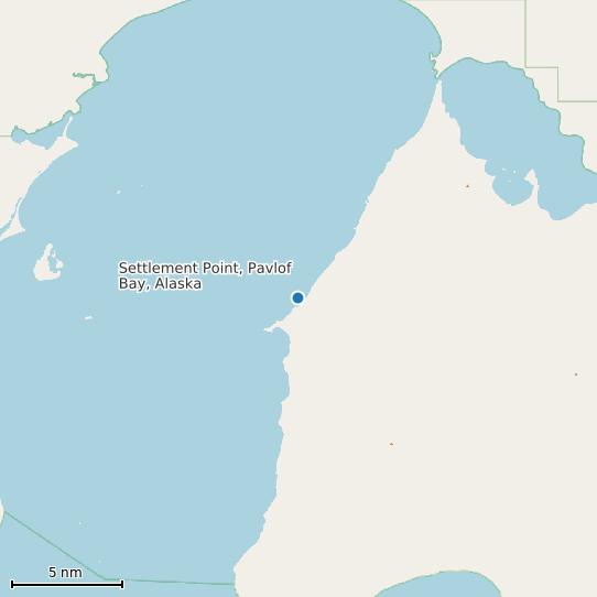 Map of Settlement Point, Pavlof Bay, Alaska Tide Prediction Station