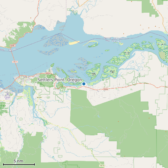 Map of Settlers Point, Oregon Tide Prediction Station
