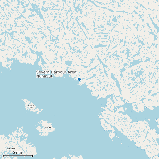 Map of Severn Harbour Area, Nunavut Tide Prediction Station