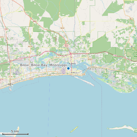 Map of Biloxi, Biloxi Bay, Mississippi Tide Prediction Station