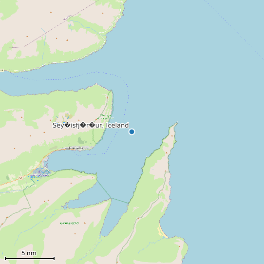Map of Sey�isfj�r�ur, Iceland Tide Prediction Station