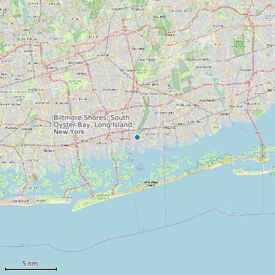 Map of Biltmore Shores, South Oyster Bay, Long Island, New York Tide Prediction Station