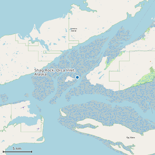 Map of Shag Rock, Orca Inlet, Alaska Tide Prediction Station