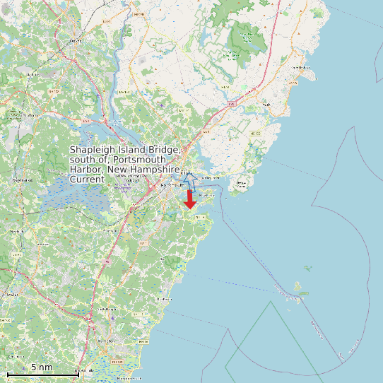 Map of Shapleigh Island Bridge, south of, Portsmouth Harbor, New Hampshire Current Prediction Station