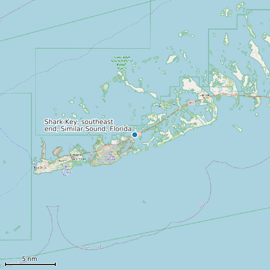 Map of Shark Key, southeast end, Similar Sound, Florida Tide Prediction Station