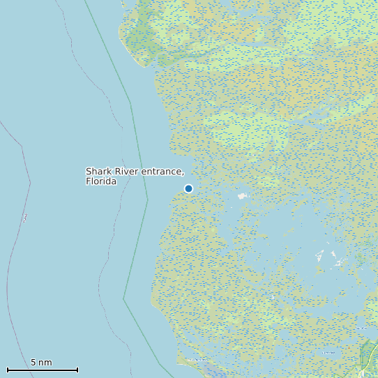 Map of Shark River entrance, Florida Tide Prediction Station