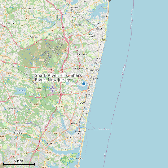 Map of Shark River Hills, Shark River, New Jersey Tide Prediction Station