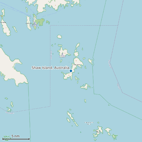 Map of Shaw Island, Australia Tide Prediction Station