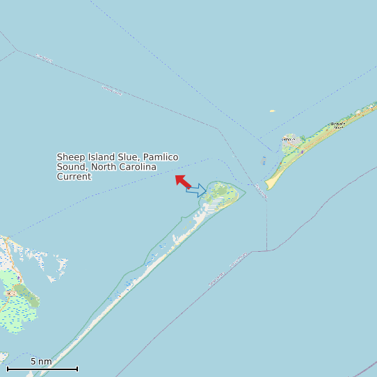 Map of Sheep Island Slue, Pamlico Sound, North Carolina Current Prediction Station