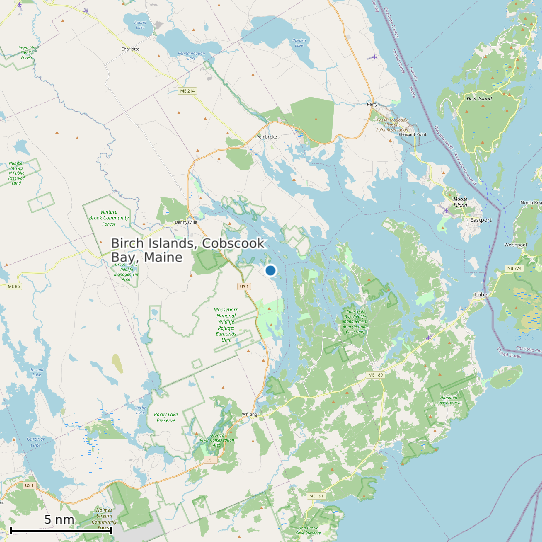 Map of Birch Islands, Cobscook Bay, Maine Tide Prediction Station