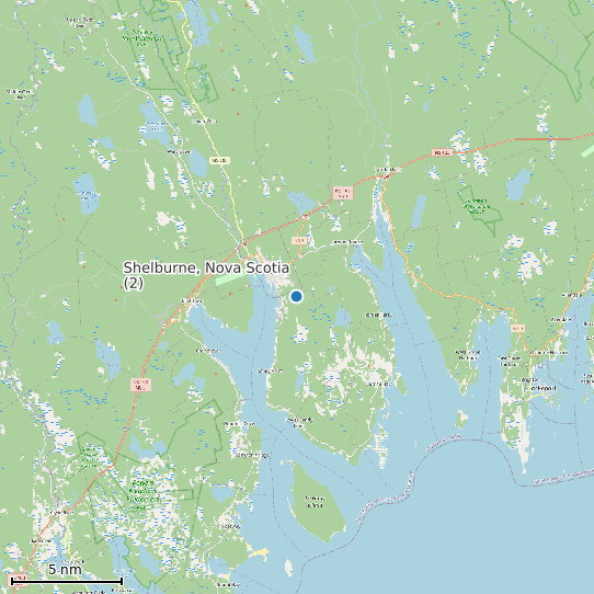 Map of Shelburne, Nova Scotia (2) Tide Prediction Station