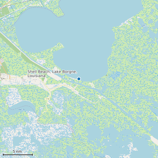 Map of Shell Beach, Lake Borgne, Louisiana Tide Prediction Station