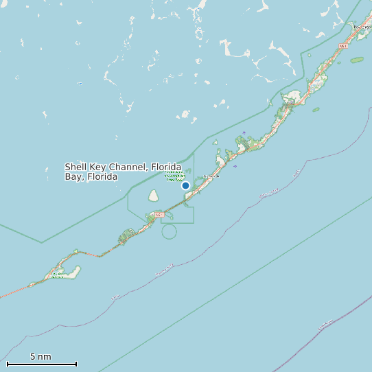Map of Shell Key Channel, Florida Bay, Florida Tide Prediction Station