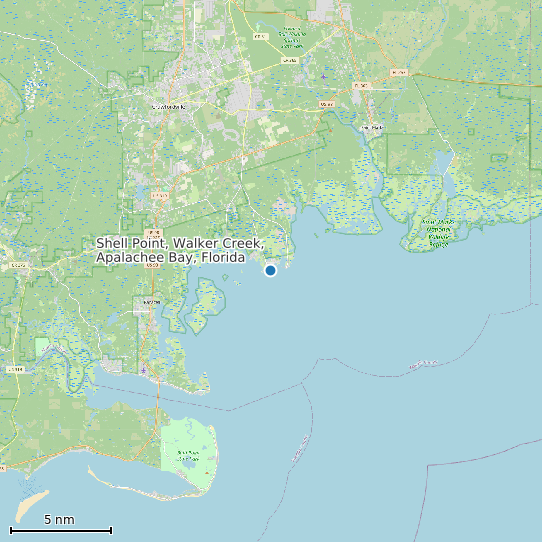 Map of Shell Point, Walker Creek, Apalachee Bay, Florida Tide Prediction Station