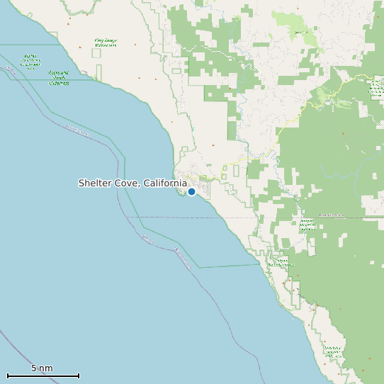 Map of Shelter Cove, California Tide Prediction Station