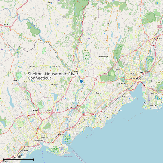 Map of Shelton, Housatonic River, Connecticut Tide Prediction Station
